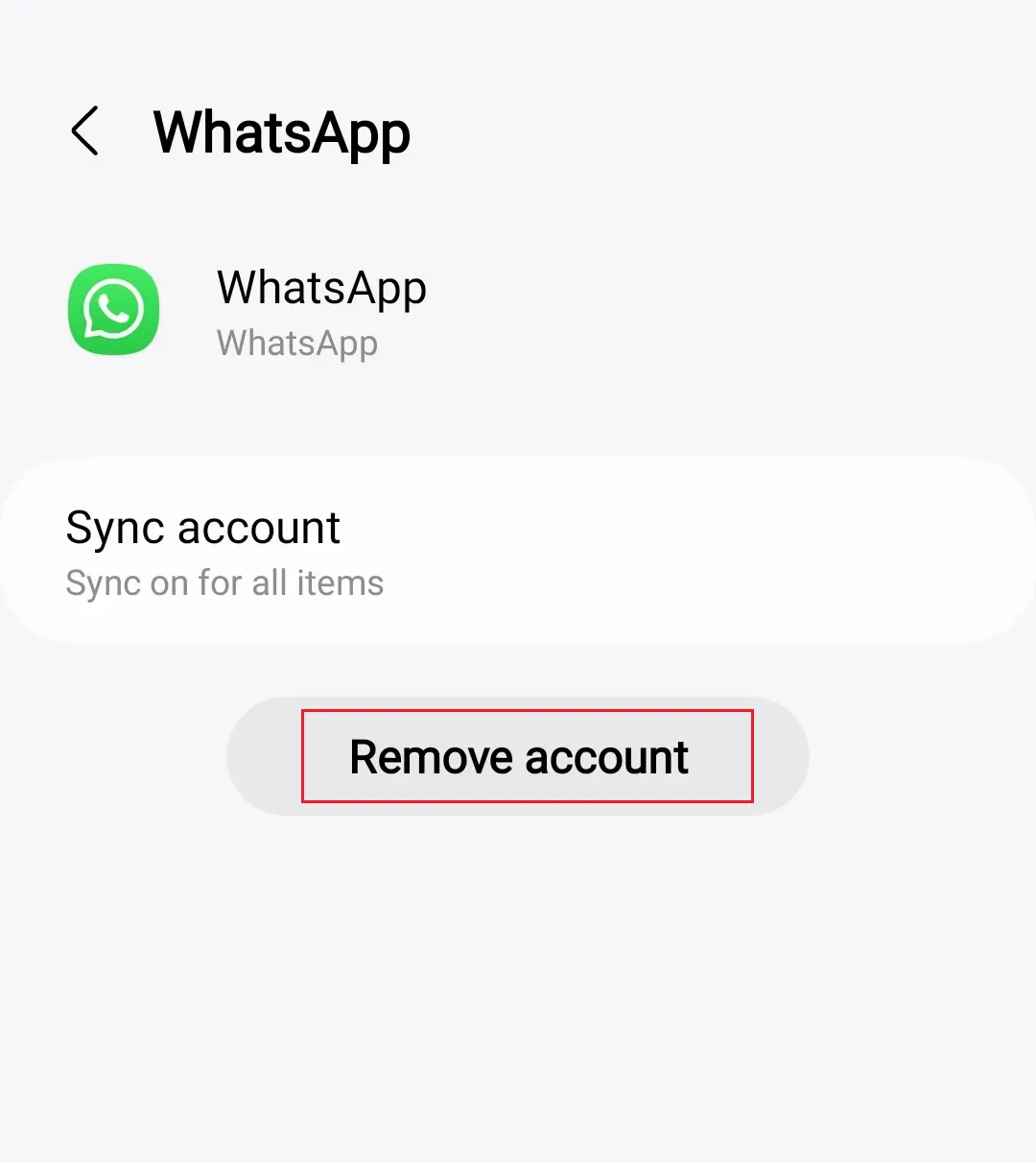 Removing an account in Android settings Image: Removing an account in Android settings