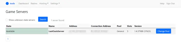 myrealm.lastoasis.gg: Overview of executed Last Oasis server myrealm.lastoasis.gg: Overview of executed Last Oasis server