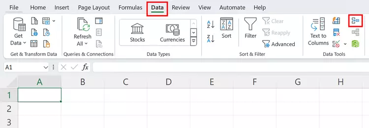 Go to “Data” in the ribbon and click on “Consolidate” in the Data Tools field Go to “Data” in the ribbon and click on “Consolidate” in the Data Tools field