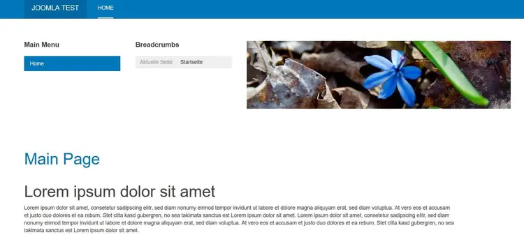 Joomla! test page with first example post Joomla! test page with first example post