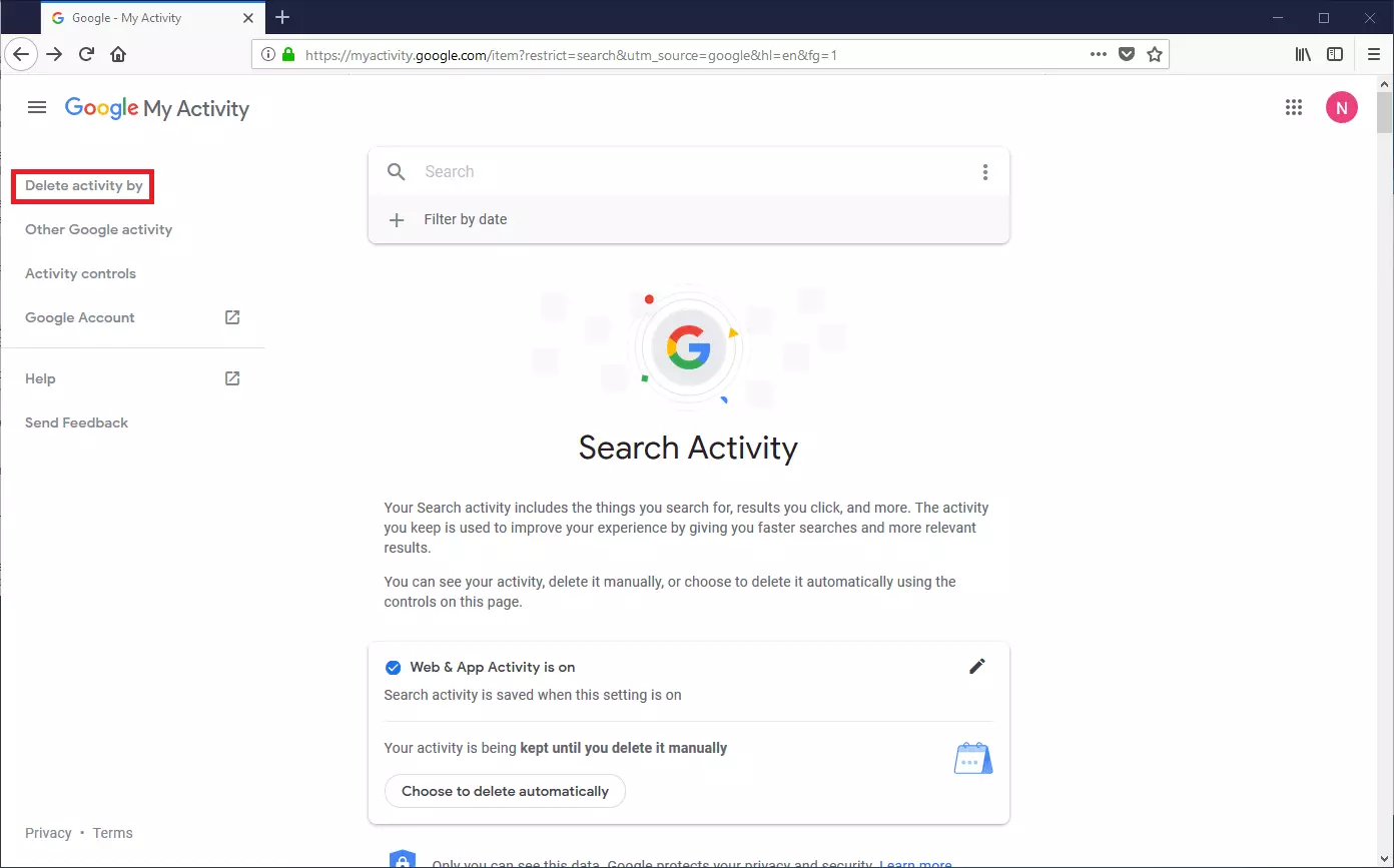 Image: Google history