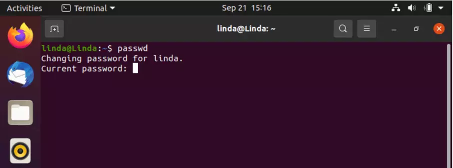 Image: Change your own Linux password
