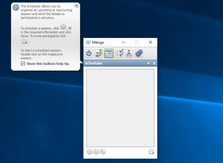 Mikogo: scheduler Mikogo: scheduler