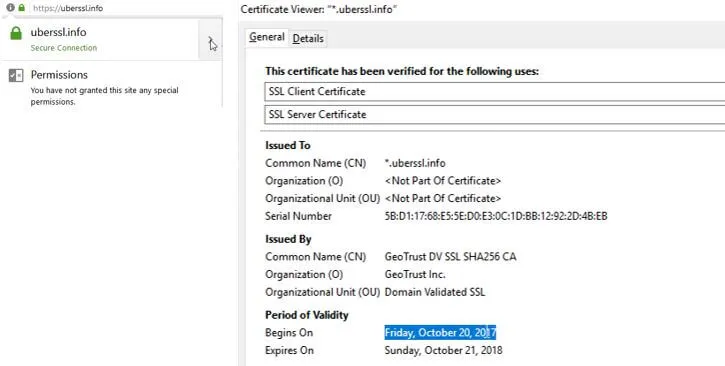 Checking the validity of your certificate on Firefox. Checking the validity of your certificate on Firefox.