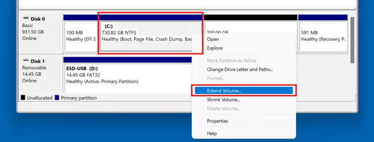 Image: Partition Hard Disk: Extend Volume