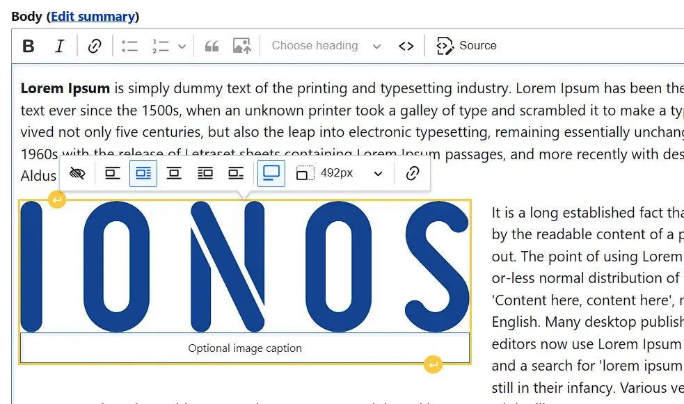 Drupal text with inserted image Image: Drupal text with inserted image