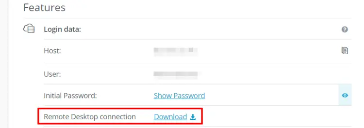 IONOS Cloud Panel: Server login data IONOS Cloud Panel: Server login data