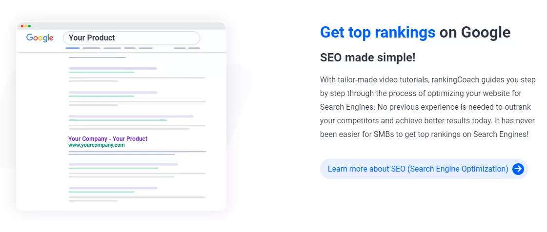 Image: Transitional CTA example, "Learn more about SEO (Search Engine Optimization)"