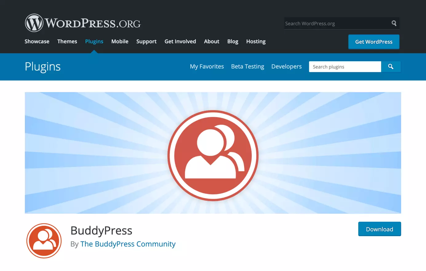Image: BuddyPress logo on WordPress.org