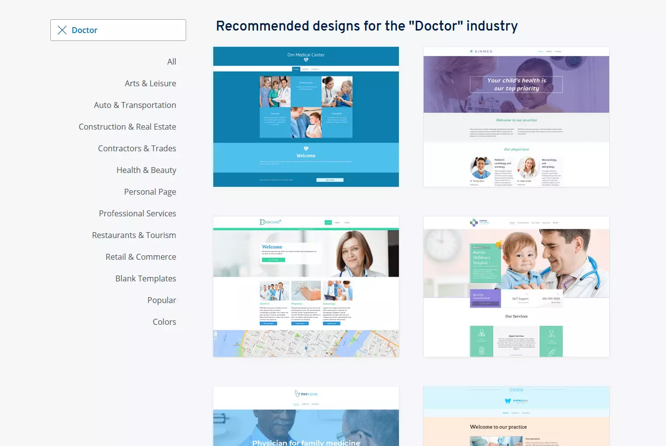 Image: IONOS Design templates: recommended designs for the medical industry