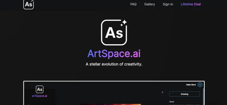 ArtSpace.ai homepage ArtSpace.ai homepage