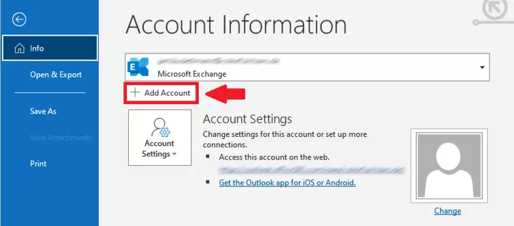 Add a new account in the Outlook app Add a new account in the Outlook app