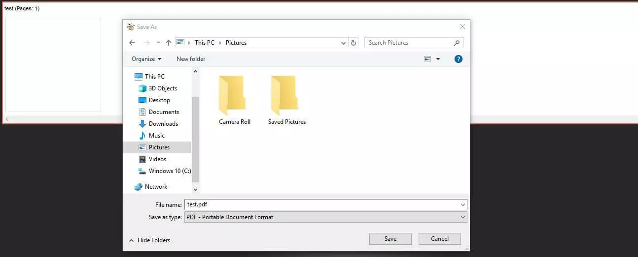 Image: PDF24 Creator: File saving