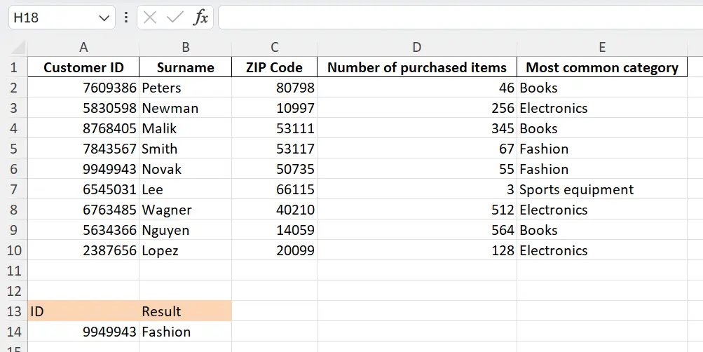 Image: VLOOKUP result in Google Sheets