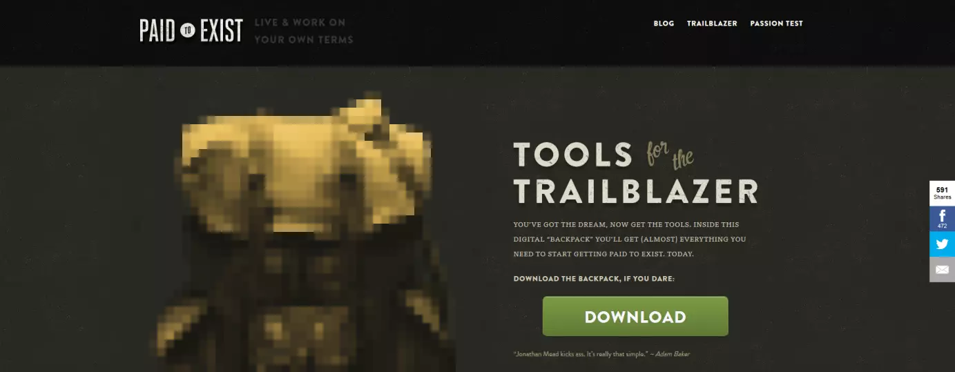 Image: Desktop view of paidtoexist.com