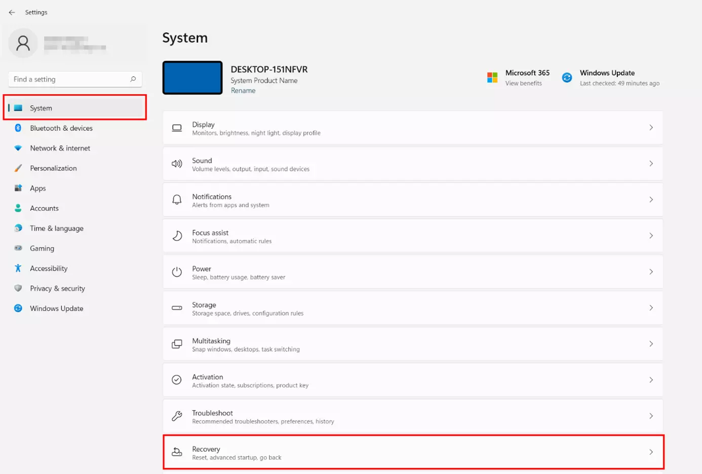Image: Windows 11 settings: “Recovery”