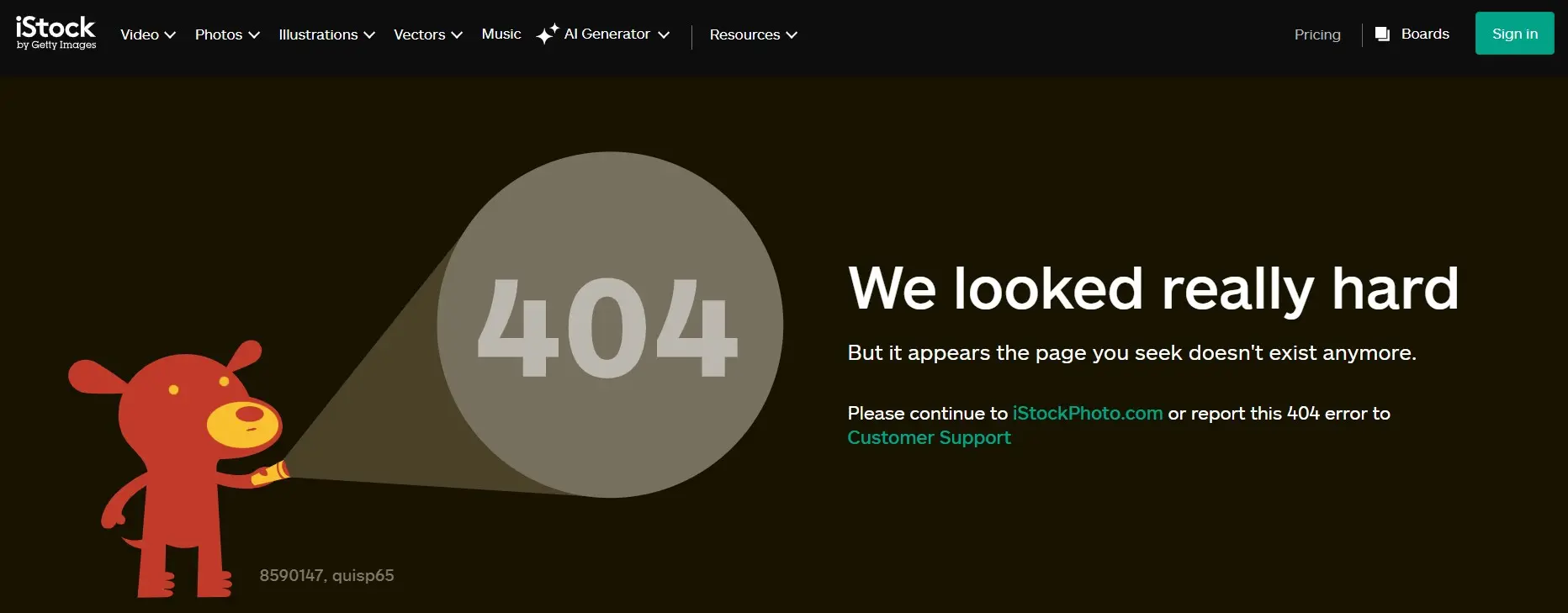 Image: 404 page of iStock