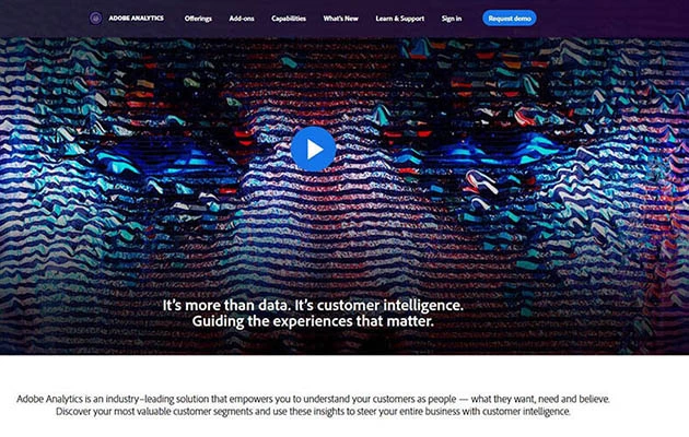 Image: Adobe Analytics on the official Adobe website