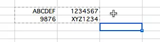 Image: Excel: Cutting the cell range