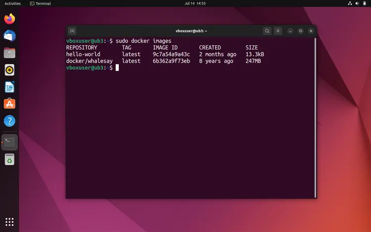 Overview of all images on the local system Overview of all images on the local system