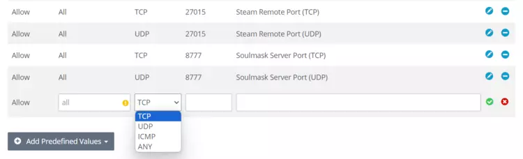 Soulmask server ports in the IONOS customer account Soulmask server ports in the IONOS customer account