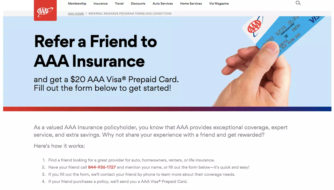 Image: Referral marketing example: AAA