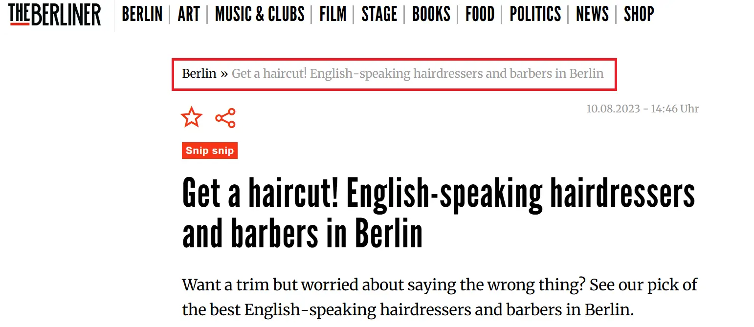 Image: Screenshot of a breadcrumb that’s too long