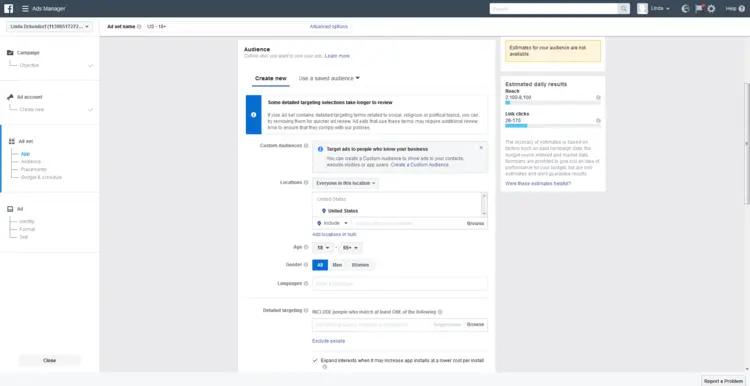 Target audience settings for advertising campaigns on Facebook Target audience settings for advertising campaigns on Facebook