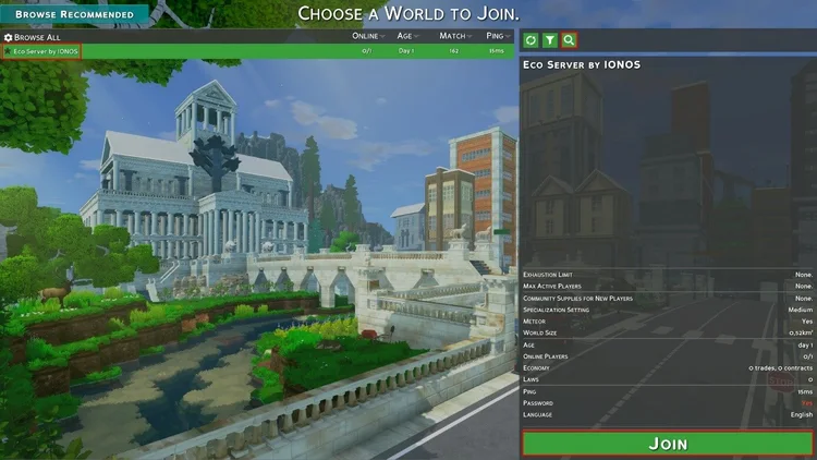 Connect to the Eco server Connect to the Eco server