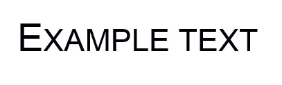 Browser view: The font variant small-caps formats lowercase letters in the words “Example text” as small capitals Browser view: The font variant small-caps formats lowercase letters in the words “Example text” as small capitals