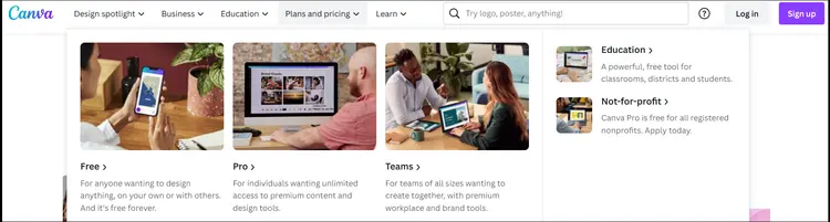 Canva website Canva website