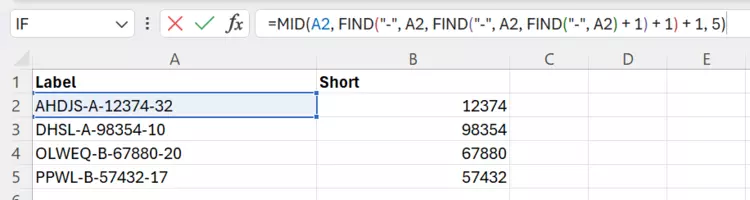 Combination of Excel FIND and MID Combination of Excel FIND and MID