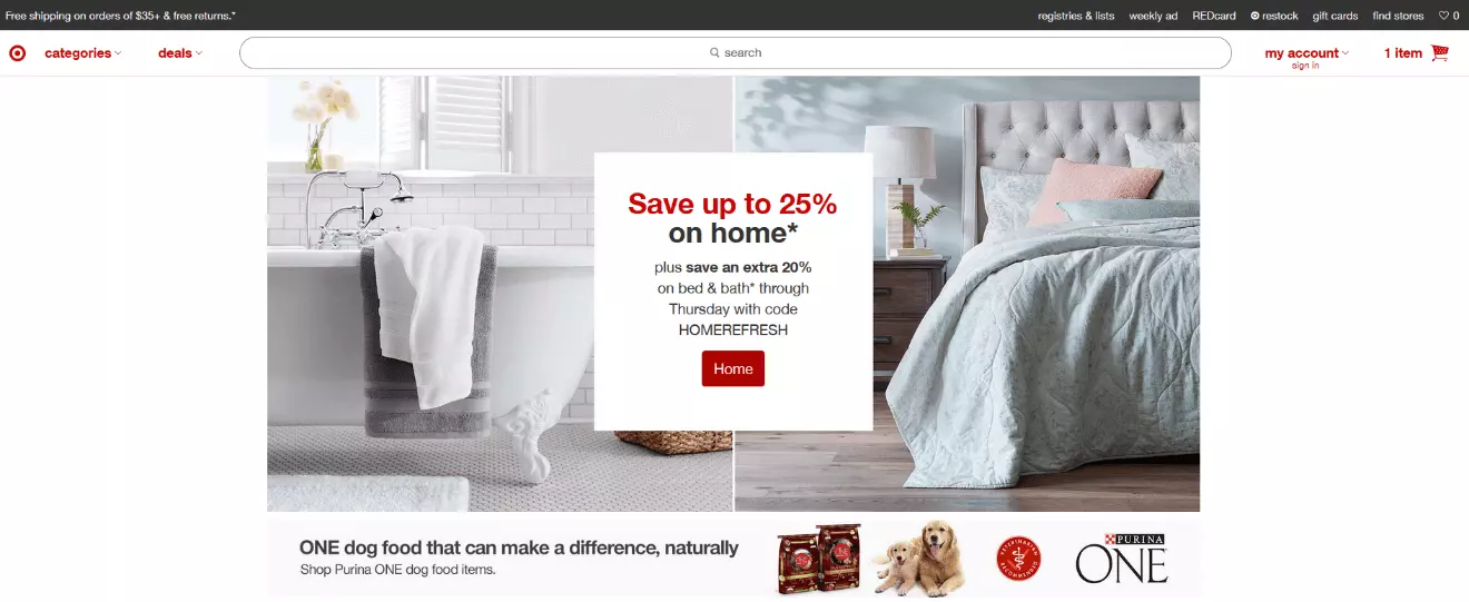 Image: Target’s homepage: target.com