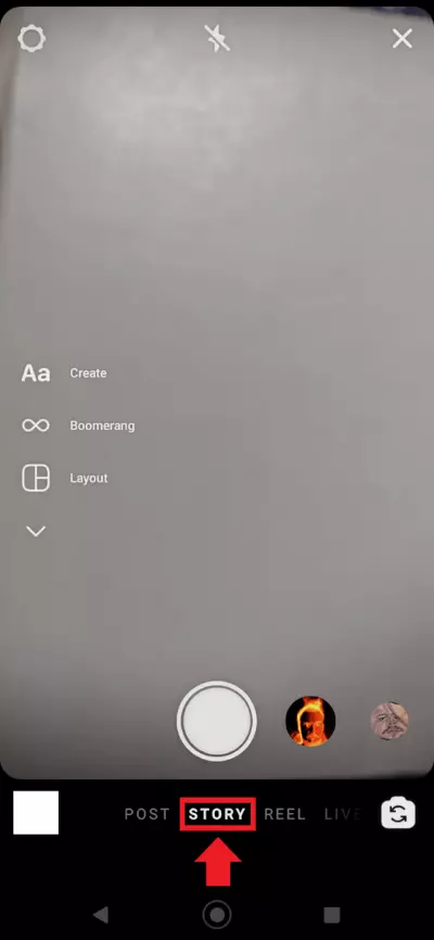 Screenshot of Instagram Stories feature in Instagram app
