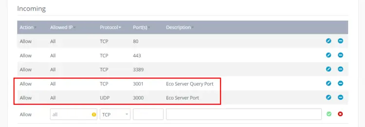 Enabling ports in IONOS Cloud Panel Enabling ports in IONOS Cloud Panel
