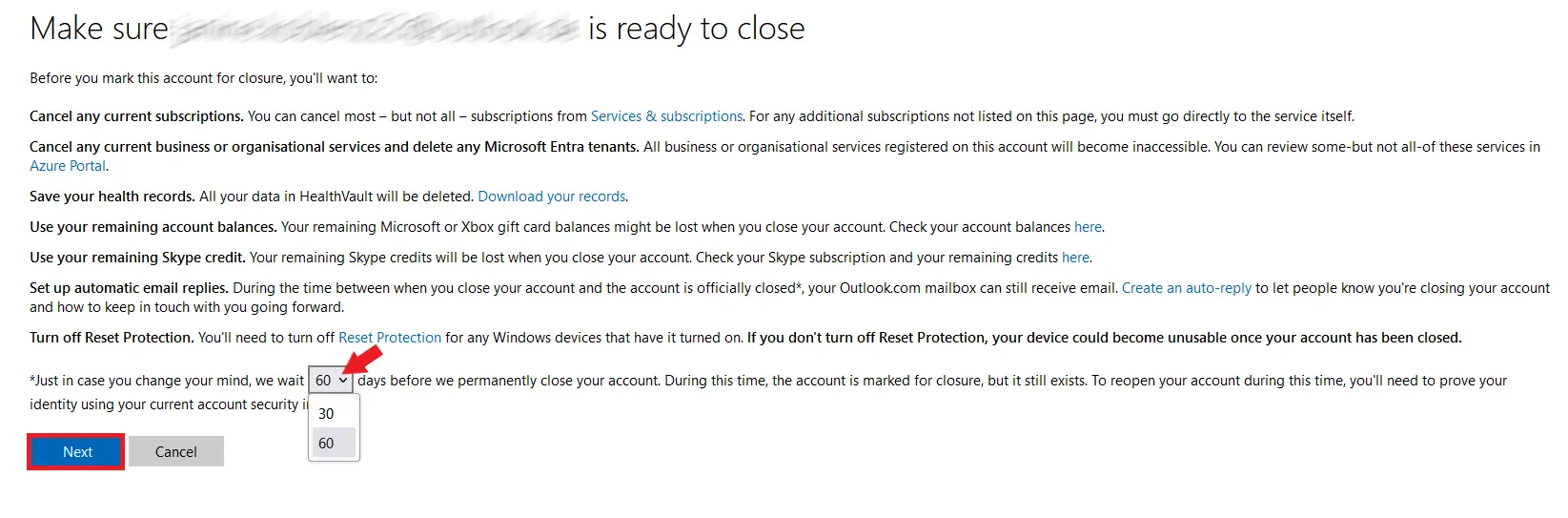 Image: Skype: Information about closing your account