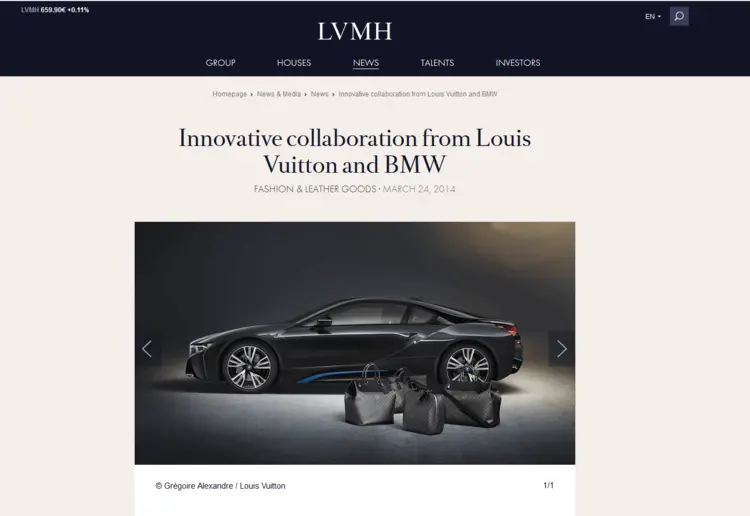 Example of cross-industry co-branding: BMW and Louis Vuitton Example of cross-industry co-branding: BMW and Louis Vuitton