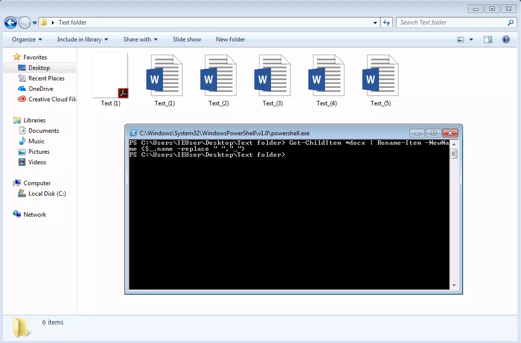 Image: Result of renaming files via PowerShell