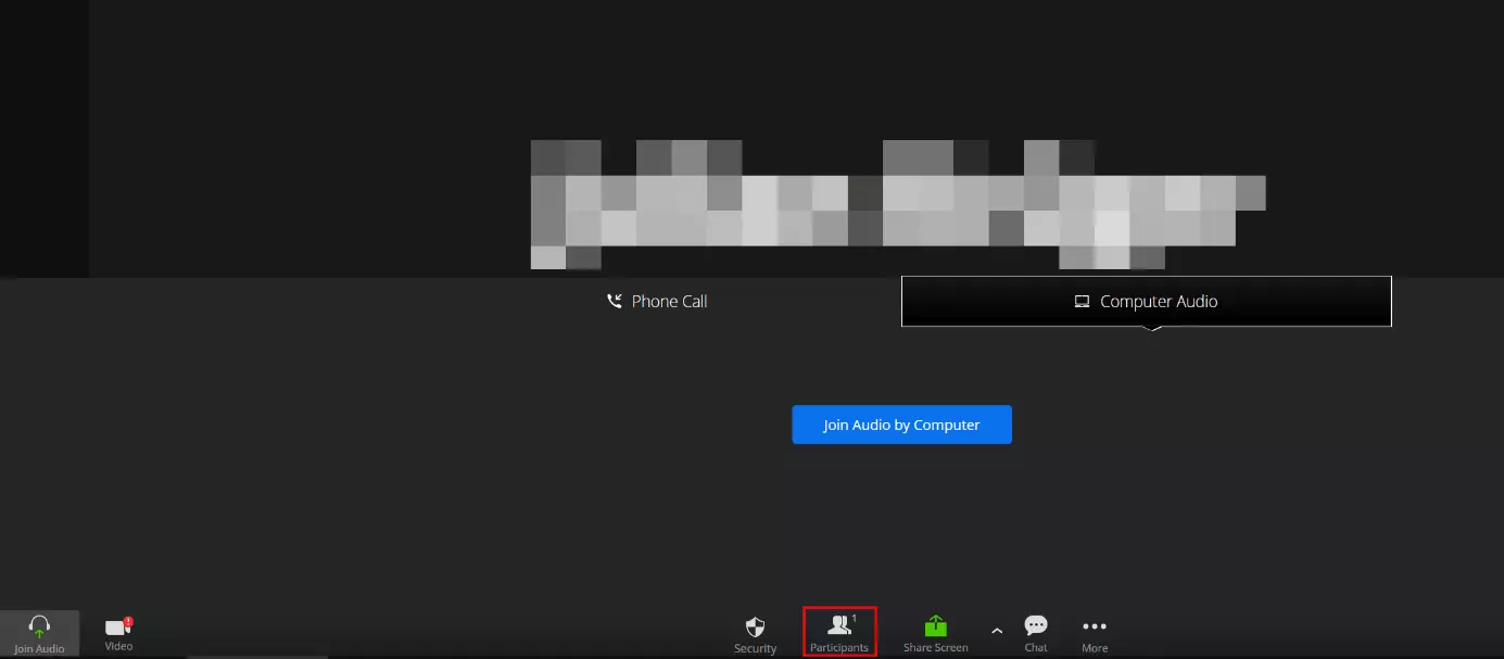 Image: A Zoom meeting that has been set up in the browser