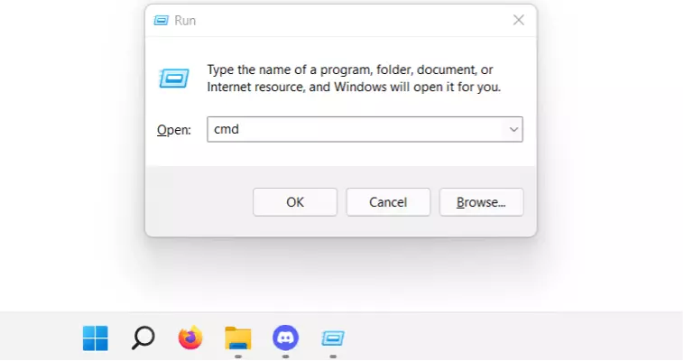 Image: Windows 11: “cmd” command via “Run”