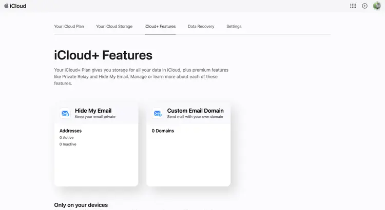 iCloud settings iCloud settings