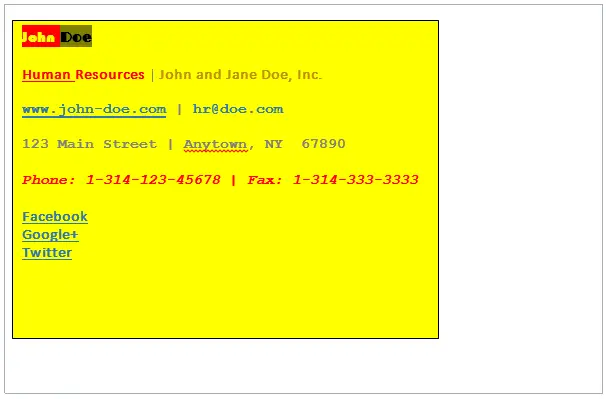 Unprofessional e-mail signature Unprofessional e-mail signature