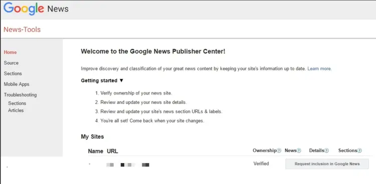 Home Page of the Google News Publisher Center Home Page of the Google News Publisher Center
