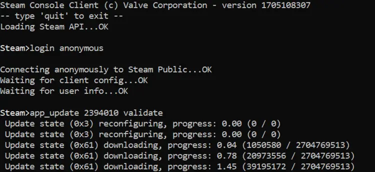 Palworld server: Installation via SteamCMD Palworld server: Installation via SteamCMD