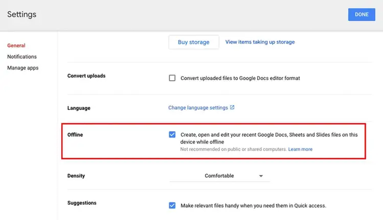 Offline mode in the Chrome “Settings” Offline mode in the Chrome “Settings”