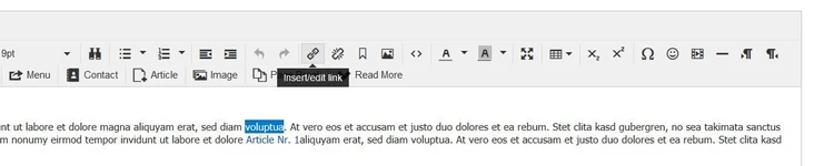 Joomla!: Option “Insert/edit link” Joomla!: Option “Insert/edit link”
