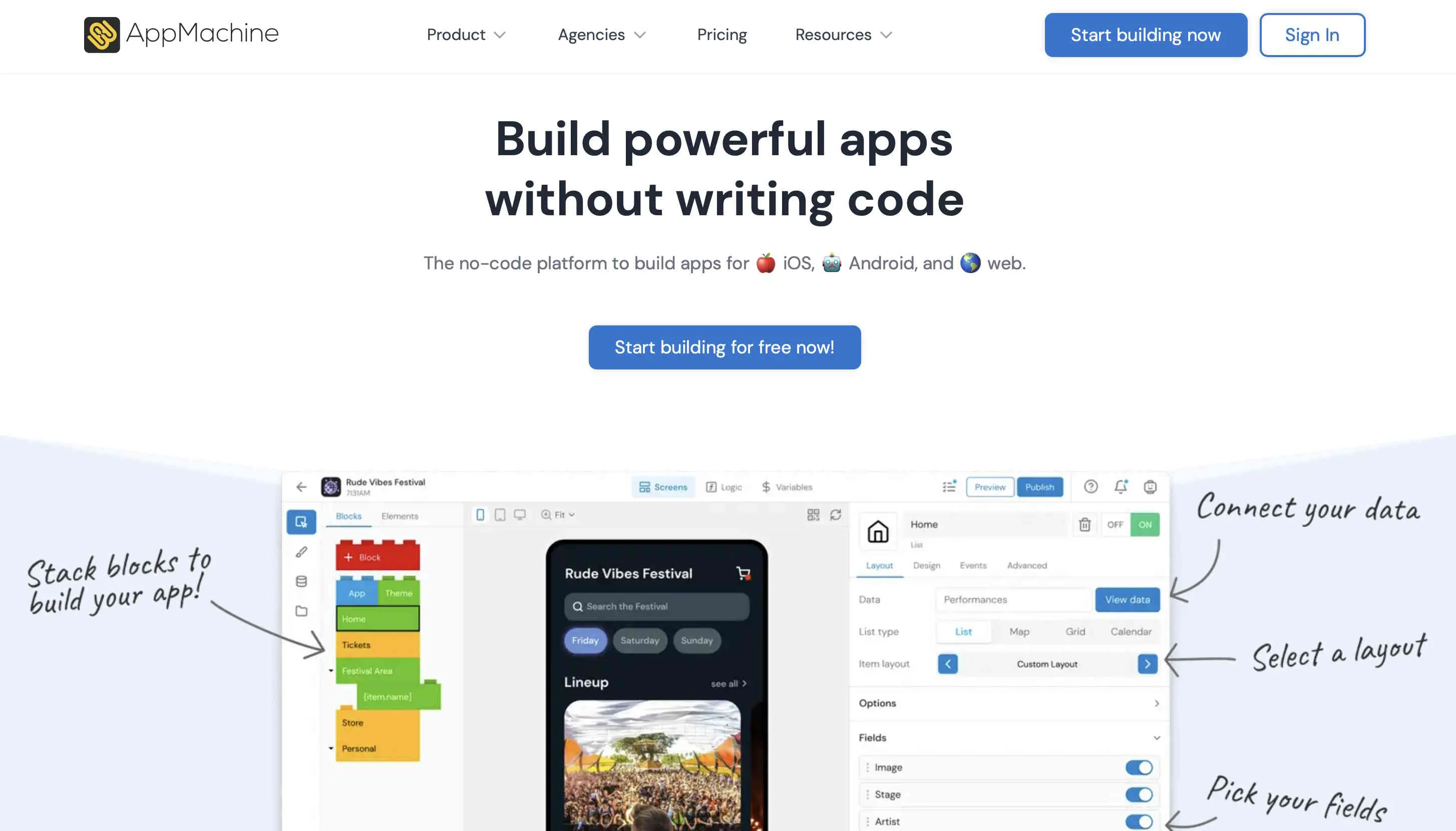 Website of the app builder AppMachine Image: Website of the app builder AppMachine