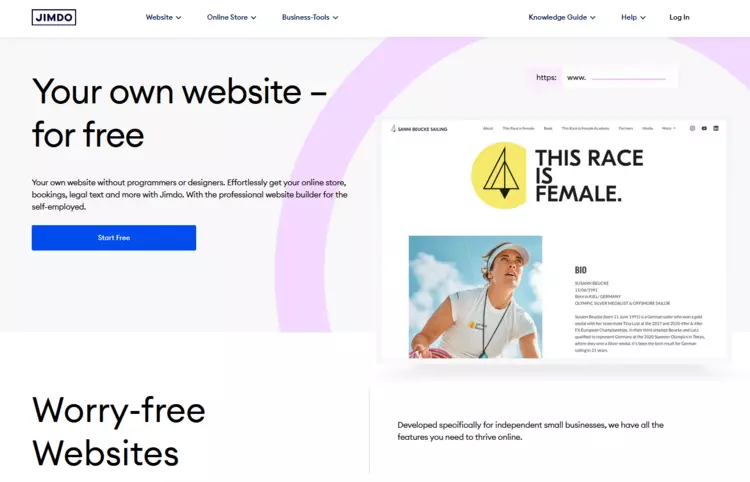 Jimdo website builder landing page Jimdo website builder landing page
