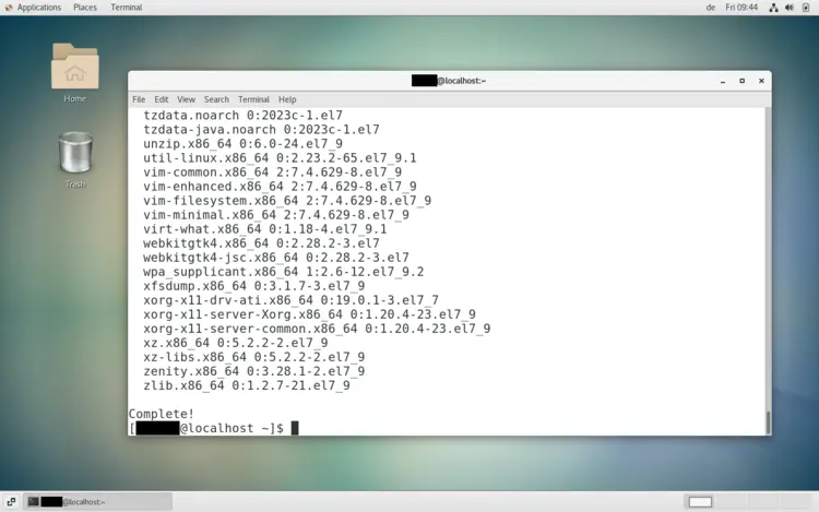 Display after yum update Display after yum update