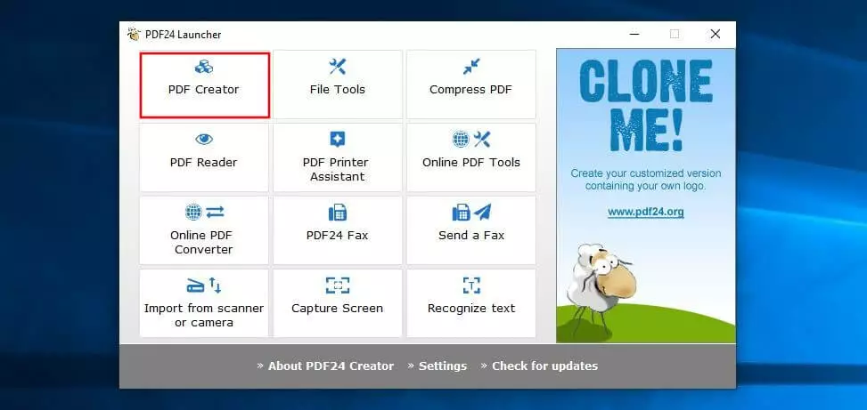 Image: PDF24 Launcher